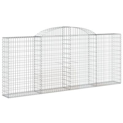 vidaXL 6 db íves horganyzott vas gabion kosár 300x30x120/140 cm