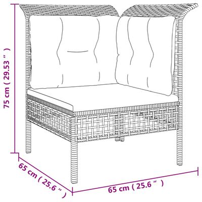 vidaXL 6 részes szürke polyrattan kerti ülőgarnitúra párnákkal