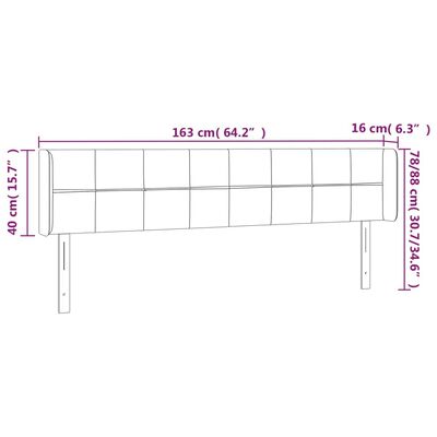 vidaXL krémszínű szövet LED-es fejtámla 163 x 16 x 78/88 cm