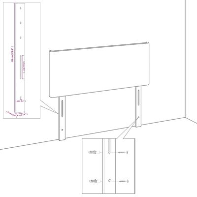 vidaXL világosszürke szövet fejtámla 100 x 5 x 78/88 cm