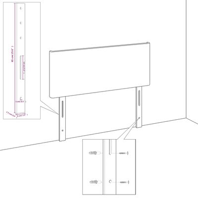 vidaXL krémszínű szövet LED-es fejtámla 144x5x78/88 cm