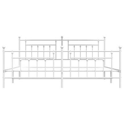 vidaXL fehér fém ágykeret fej- és lábtámlával 200x200 cm