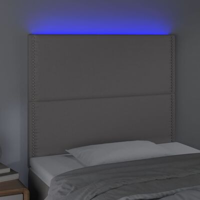 vidaXL szürke műbőr LED-es fejtámla 100x5x118/128 cm