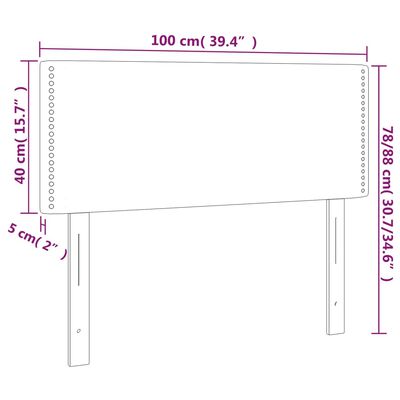 vidaXL cappuccino színű műbőr LED-es fejtámla 100 x 5 x 78/88 cm