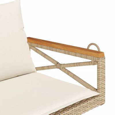 vidaXL bézs polyrattan hintapad párnákkal 109 x 62 x 40 cm