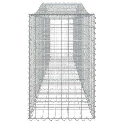 vidaXL 6 db íves horganyzott vas gabion kosár 400x50x80/100 cm