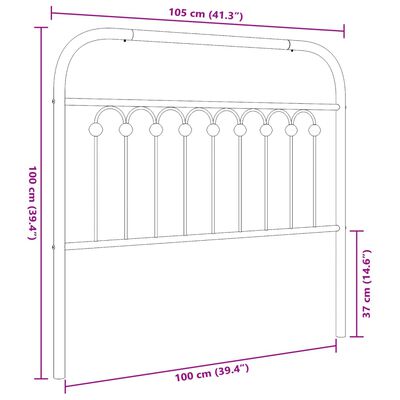 vidaXL fehér fém fejtámla 100 cm