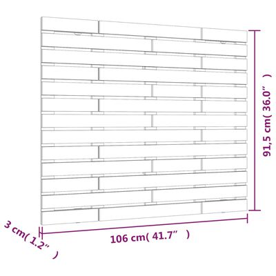 vidaXL tömör fenyőfa fali fejtámla 106 x 3 x 91,5 cm