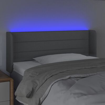 vidaXL világosszürke szövet LED-es fejtámla 83 x 16 x 78/88 cm