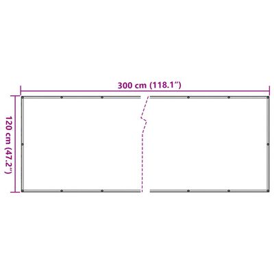 vidaXL krémszínű PVC belátás elleni erkélyparaván 300x120 cm