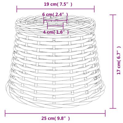 vidaXL fehér fonott mennyezeti lámpaernyő Ø25 x 17 cm