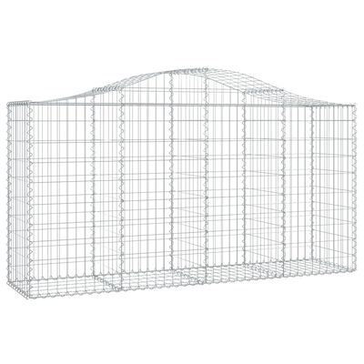 vidaXL 5 db íves horganyzott vas gabion kosár 200 x 50 x 100/120 cm