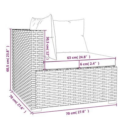 vidaXL 13 részes barna polyrattan kerti ülőgarnitúra párnákkal