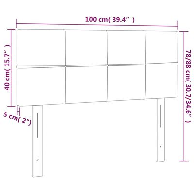 vidaXL világosszürke bársony LED-es fejtámla 100x5x78/88 cm