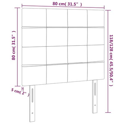 vidaXL sötétbarna szövet LED-es fejtámla 80x5x118/128 cm