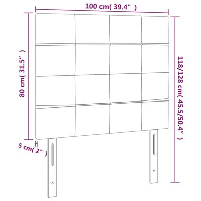 vidaXL krémszínű szövet LED-es fejtámla 100x5x118/128 cm