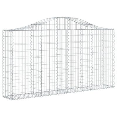 vidaXL 6 db íves horganyzott vas gabion kosár 200x30x100/120 cm