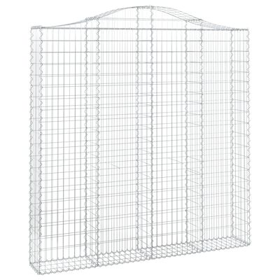 vidaXL 6 db íves horganyzott vas gabion kosár 200x30x200/220 cm