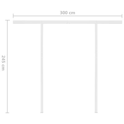 vidaXL kék-fehér automata szélérzékelős és LED-es napellenző 3,5x2,5 m