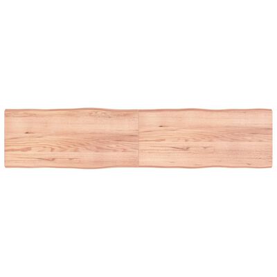 vidaXL világosbarna kezelt tömör asztallap 220x50x(2-6) cm