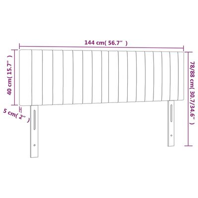 vidaXL 2 db világosszürke szövet fejtámla 72 x 5 x 78/88 cm