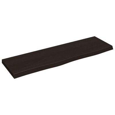 vidaXL sötétbarna kezelt tömör fa fürdőszobai pult 100x30x(2-4) cm