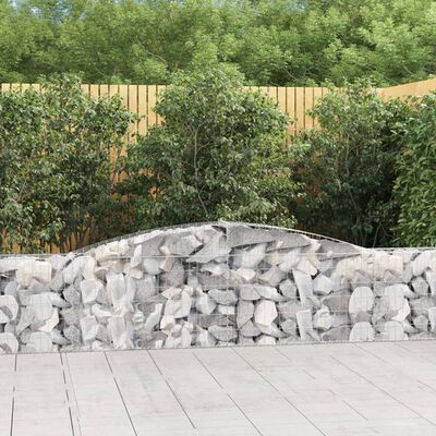 vidaXL 15 db íves horganyzott vas gabion kosár 400x30x60/80 cm