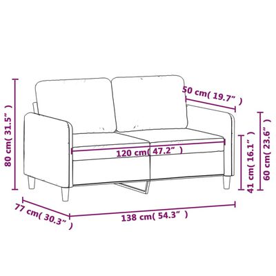 vidaXL kétszemélyes sötétzöld bársony kanapé 120 cm