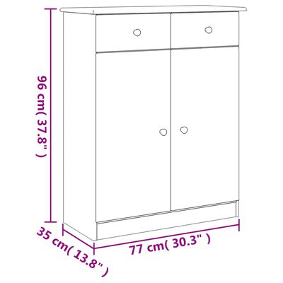 vidaXL ALTA tömör fenyőfa cipőszekrény 77 x 35 x 96 cm