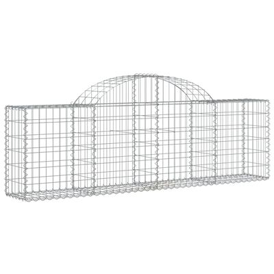 vidaXL 2 db íves horganyzott vas gabion kosár 200x30x60/80 cm