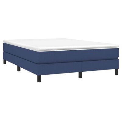 vidaXL kék szövet rugós ágy matraccal 140 x 200 cm