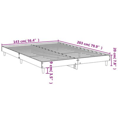 vidaXL sonoma tölgy színű szerelt fa ágykeret matrac nélkül 140x200 cm