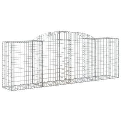 vidaXL 3 db íves horganyzott vas gabion kosár 300 x 50 x 100/120 cm