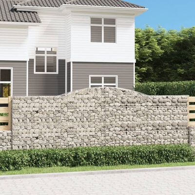 vidaXL 5 db íves horganyzott vas gabion kosár 400x30x140/160 cm