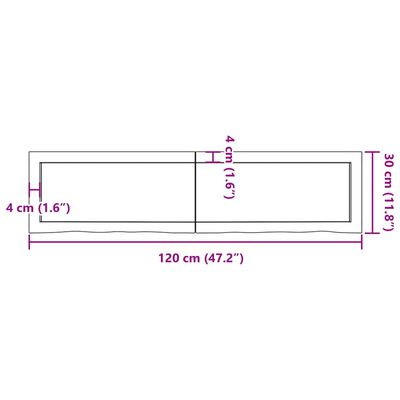 vidaXL világosbarna kezelt tömör tölgyfa fali polc 120x30x(2-4) cm