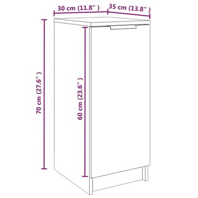 vidaXL füstös tölgyszínű szerelt fa cipősszekrény 30 x 35 x 70 cm