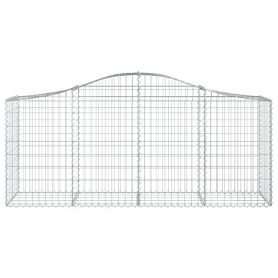 vidaXL 7 db íves horganyzott vas gabion kosár 200x50x80/100 cm