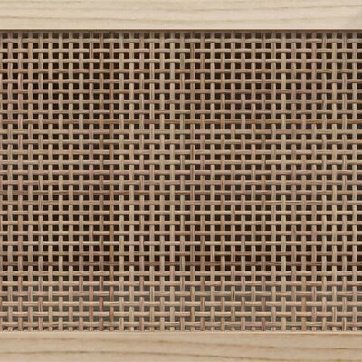 vidaXL fehér fenyőfa és természetes rattan TV-szekrény 105x30x40 cm