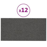 vidaXL 12 db sötétszürke szövet fali panel 30 x 15 cm 0,54 m²