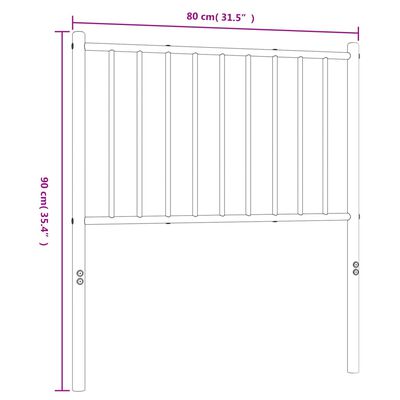 vidaXL fekete fém fejtámla 75 cm