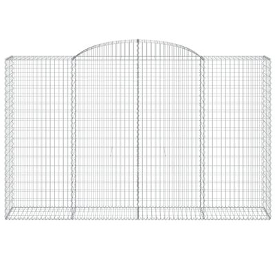 vidaXL 6 db íves horganyzott vas gabion kosár 300x50x180/200 cm