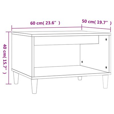 vidaXL fekete szerelt fa dohányzóasztal 60x50x40 cm