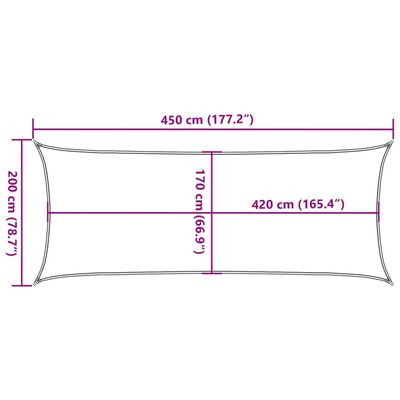 vidaXL homokszínű 100% oxford szövet napvitorla 4,5x2 m