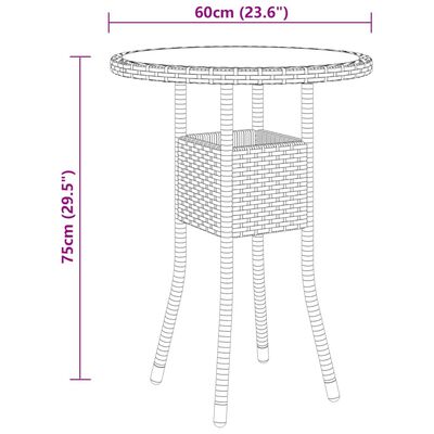 vidaXL 3 részes szürke polyrattan kerti étkezőgarnitúra