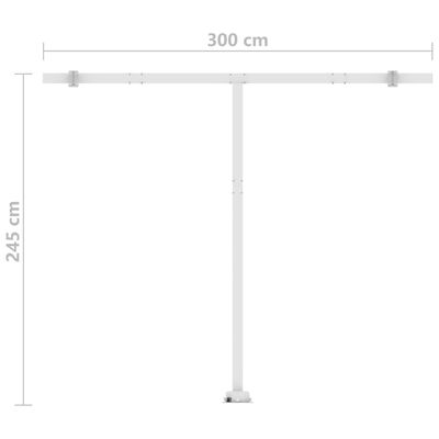 vidaXL krémszínű kézzel kihúzható LED-es napellenző 350 x 250 cm