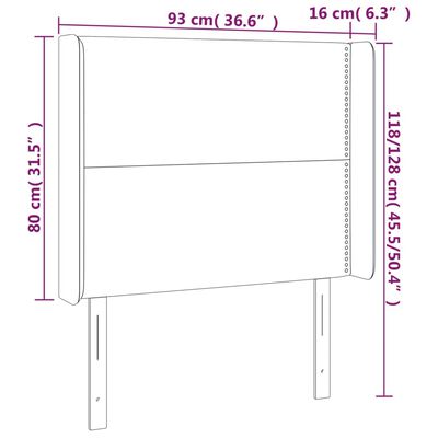 vidaXL tópszínű szövet fejtámla szárnyakkal 93x16x118/128 cm