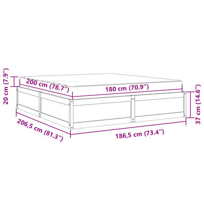 vidaXL fehér tömör fenyőfa ágy matraccal 180 x 200 cm