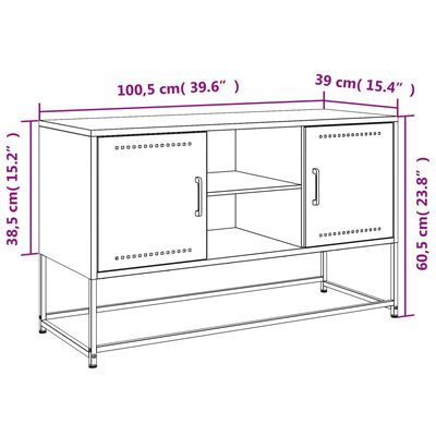 vidaXL rózsaszín acél TV-szekrény 100,5x39x60,5 cm