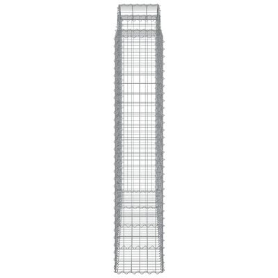 vidaXL 4 db íves horganyzott vas gabion kosár 200x50x200/220 cm