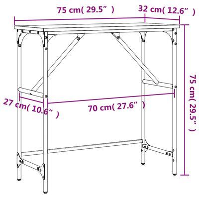 vidaXL sonoma tölgy színű szerelt fa dohányzóasztal 75x32x75 cm